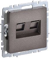 Розетка компьютерная без рамки IEK Brite РК10-2-БрТБ 2-м. RJ45+RJ45 5e темная бронза картинка